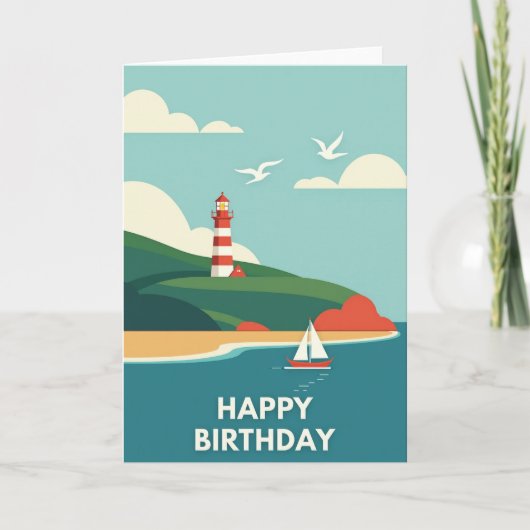 幸せな誕生日 海のコースターカード カード (正面)