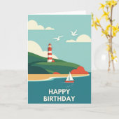 幸せな誕生日 海のコースターカード カード (黄色い花)