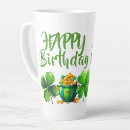 幸せな誕生日 緑のラッキー アイリッシュ エイジ コーヒー カフェラテマグ
