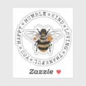 幸せな謙虚な親切に感謝する輪郭 シール (シート)