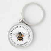 幸せな謙虚な親切に感謝する キーホルダー (正面)