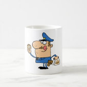 幸せな警官の食べ物ドーナツ コーヒーマグカップ (中央)
