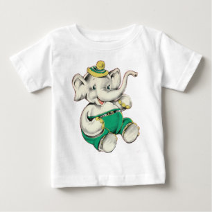 幸せな象のワイシャツ ベビーTシャツ