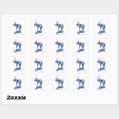 幸せな象の水の絵画色 スクエアシール (シート)