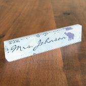 幸せな象(個人化して下さい) デスクネームプレート (側面)