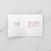 幸せな赤いハートは感謝していしています サンキューカード (内部)