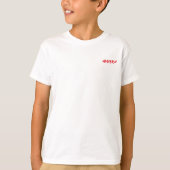 幸せな赤い背中のプリント Tシャツ (正面)
