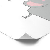 幸せな赤ちゃん象のベビーシャワーまたはナーセリー ポスター (角)