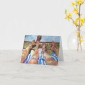 幸せな足 カード (黄色い花)