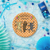 幸せな踊りのラブラドールのトリオの誕生会 ペーパープレート (パーティー)