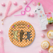 幸せな踊りのラブラドールのトリオの誕生会 ペーパープレート (パーティー)