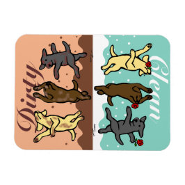 幸せな踊りラブラドールクリーン/ダーティ マグネット