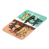 幸せな踊りラブラドールクリーン/ダーティ マグネット (左側)