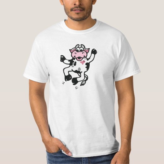 幸せな踊る牛 Tシャツ (正面)