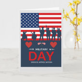 幸せな軍隊配偶者の感謝の日 カード (黄色い花)