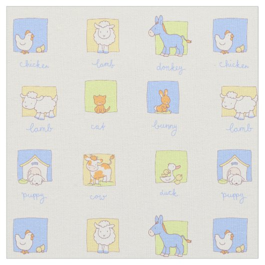 幸せな農場 ファブリック (クローズアップ)