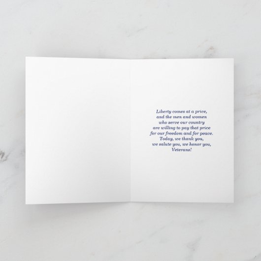 幸せな退役軍人の日。あいさつカスタムカード カード (内部)