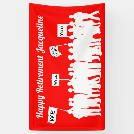 幸せな退職あなたの文字および背景色 横断幕 (縦)