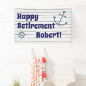 幸せな退職と航海のいかり 横断幕 (インサイチュ)