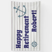 幸せな退職と航海のいかり 横断幕 (縦)