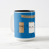 幸せな退職のおもしろいなトイレットペーパー ツートーンマグカップ (正面左)