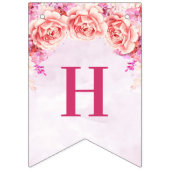 幸せな退職の旗の紫色の水彩画の花 バンティングフラッグ (第1の旗)