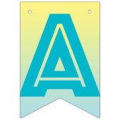 幸せな退職の旗、熱帯青および黄色 バンティングフラッグ (第2の旗)