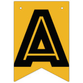 幸せな退職の旗、金ゴールド色の黒い文字 バンティングフラッグ (第2の旗)