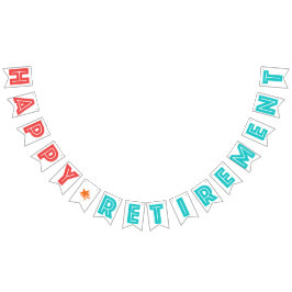 幸せな退職の珊瑚の赤、ターコイズ、オレンジ星 バンティングフラッグ