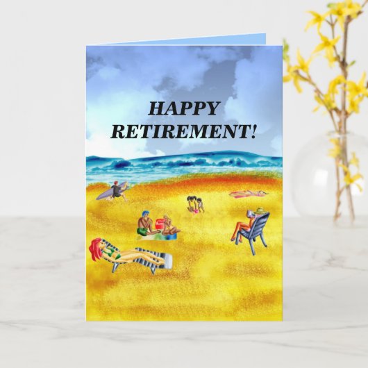 幸せな退職! カード (黄色い花)