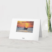 幸せな退職、ヨット、フロリダの日没 カード (裏面)