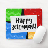 幸せな退職、原色の正方形のパーティー マウスパッド (マウス)