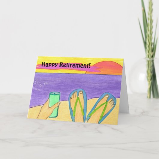 幸せな退職! 挨拶状 カード (正面)