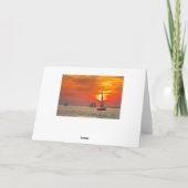 幸せな退職、漁船、フロリダの日没 カード (裏面)