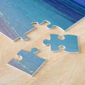 幸せな退職-青空、青い海 ジグソーパズル (側面)