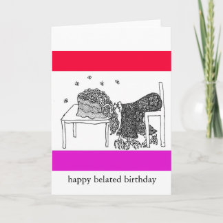 幸せな遅れて誕生日 カード