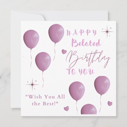 幸せな遅れ誕生日。 案内状 (正面)