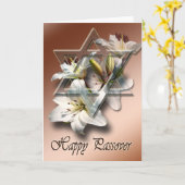 幸せな過ぎ越しのカード、デビッドとユリの星 カード (黄色い花)