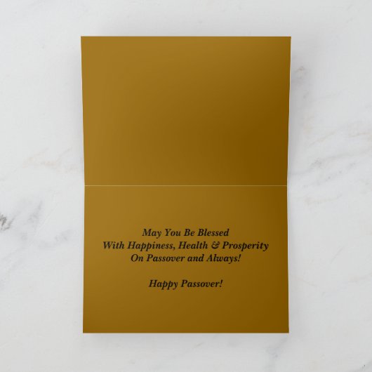 幸せな過ぎ越しの祝い: ユダヤ人の光のフェスティバル カード (内部)