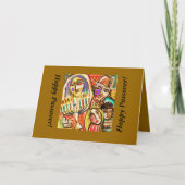 幸せな過ぎ越しの祝い: ユダヤ人の光のフェスティバル カード (正面)