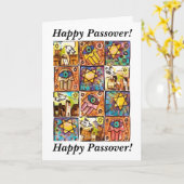 幸せな過ぎ越しの祝い-星明かりの夜イスラエル共和国のアイボリーカード カード (黄色い花)