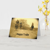 幸せな道の挨拶状 カード (黄色い花)