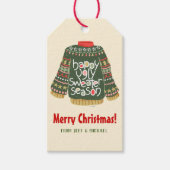 幸せな醜いセーターシーズン ギフトタグ (正面)