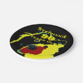 幸せな野良犬の紙皿、第90誕生会 ペーパープレート (アングル)