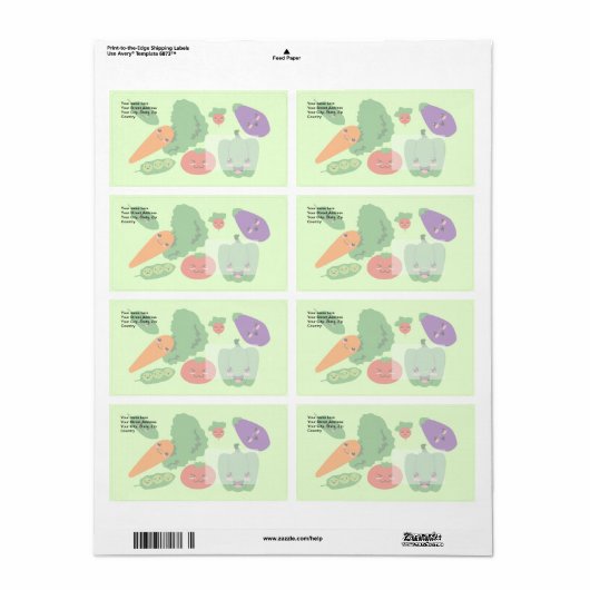 幸せな野菜 ラベル (フルシート)