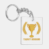 幸せな金トロフィの夫 キーホルダー (正面左)