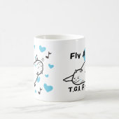 幸せな金曜日にかわいいシャイ悪魔 コーヒーマグカップ (中央)