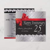 幸せな銀婚式 | 25周年 招待状 (正面/裏面)