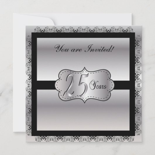 幸せな銀婚25周年 招待状 (正面)