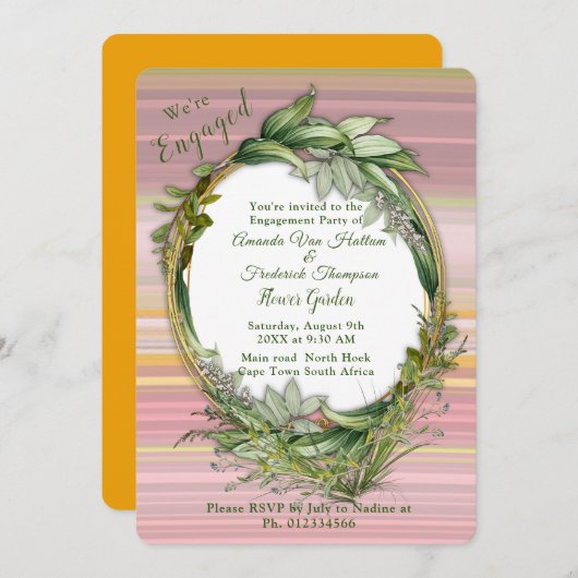 幸せな陽気な楽観主義抽象芸術 招待状 (正面/裏面)